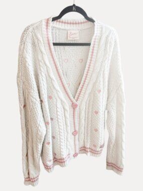 Authentic Taylor Swift Lover Cardigan Pink Hearts Rare Swiftie Merch